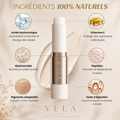 VELA® — Le bâton fond de teint qui s'adapte à toi